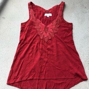 Knox Rose Lace Embroidered Tank Blouse Size XS